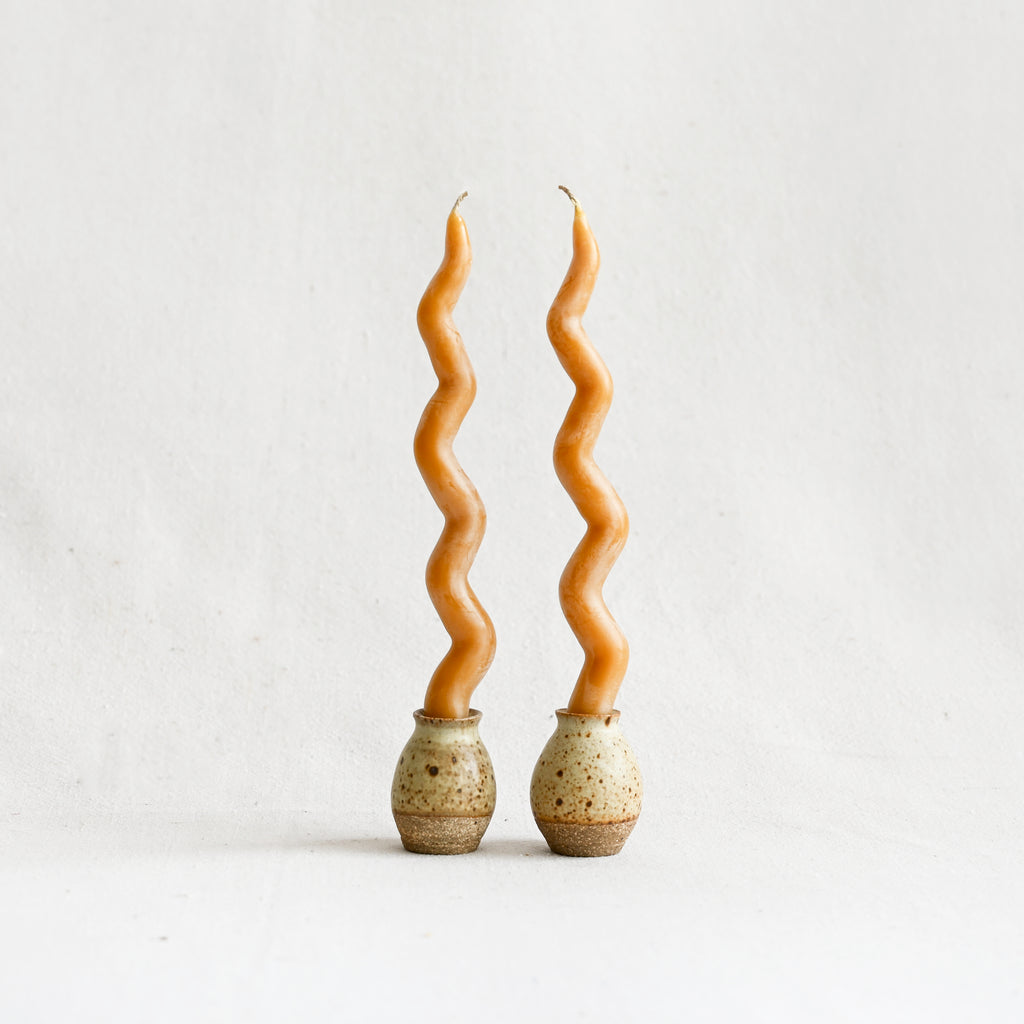 Beeswax Taper Candles - Wavy, Twisted, and Groove