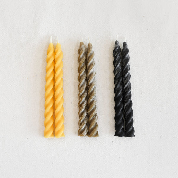 Spiral Tapered Beeswax Candle