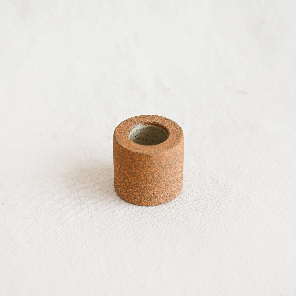 Tall Mani Candle Holder - Sandstone/Raw Exterior