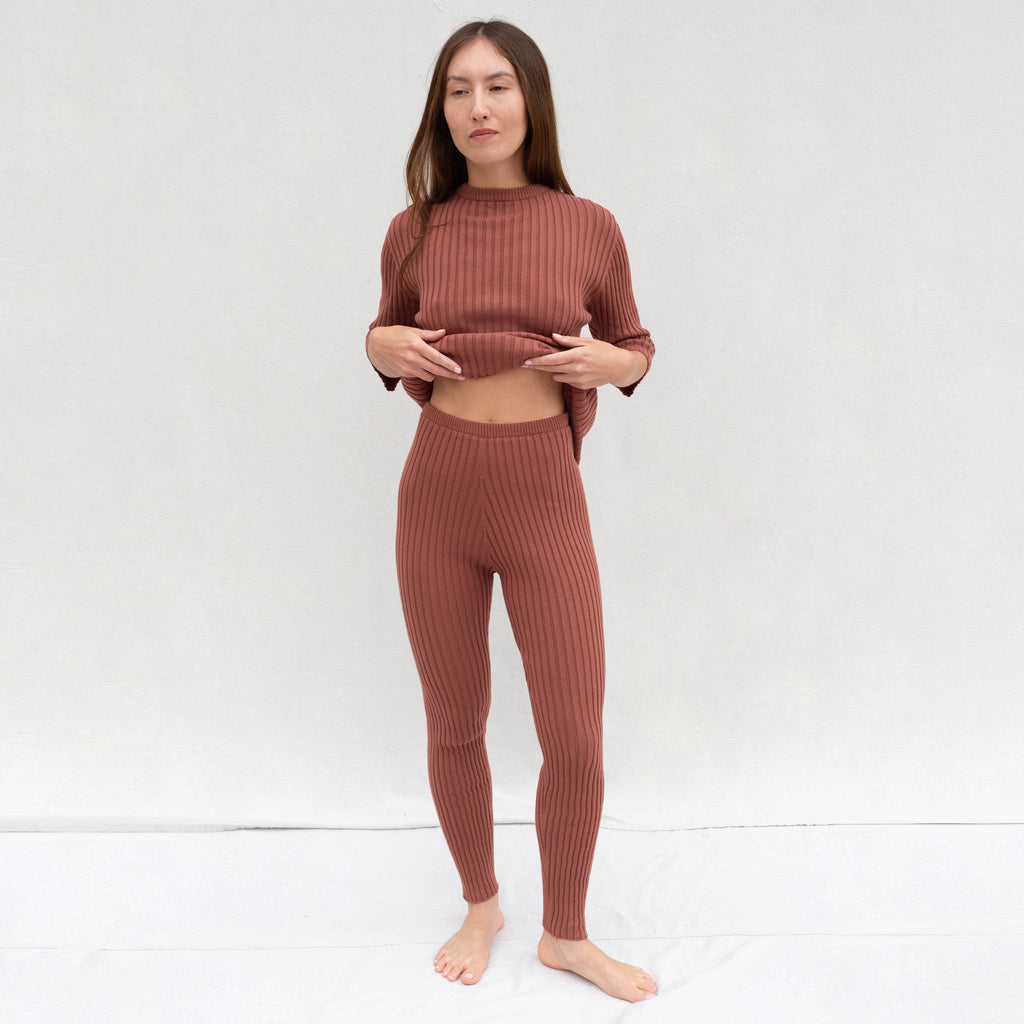 Buy Women's Styli Solid High Rise Ribbed Knit Leggings Online | Centrepoint  KSA