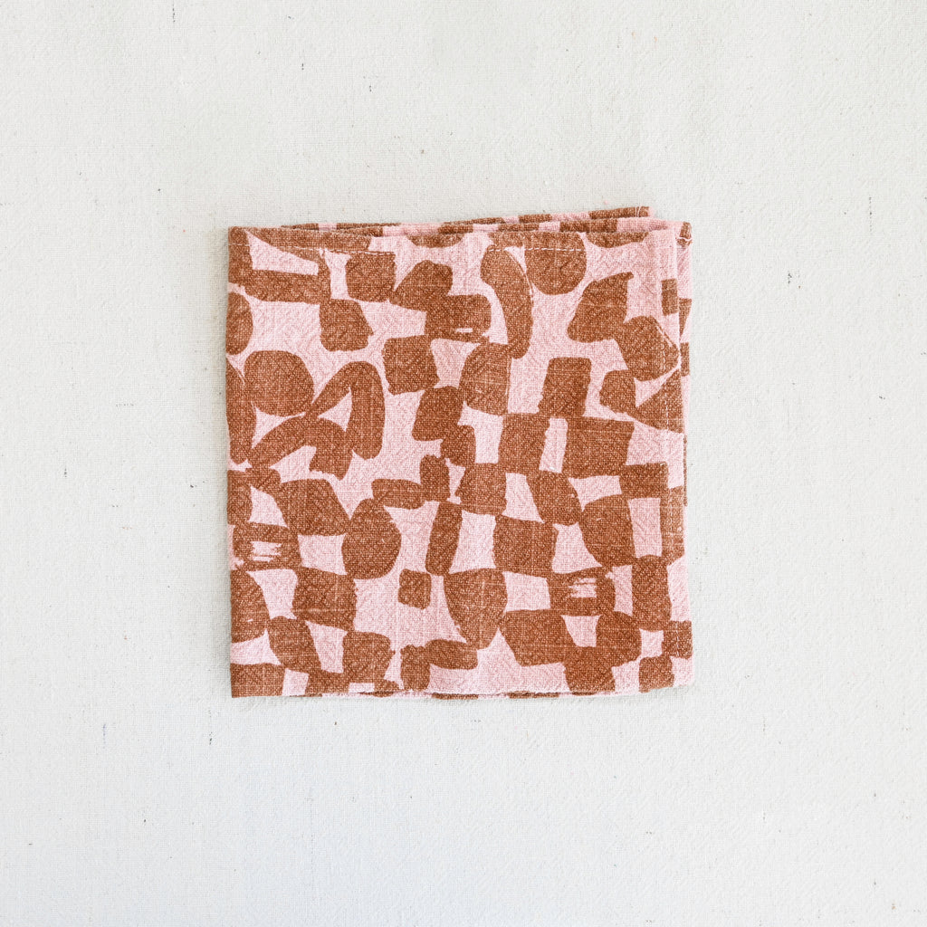 Everyday Napkins - Checks - Amber / Tea Rose