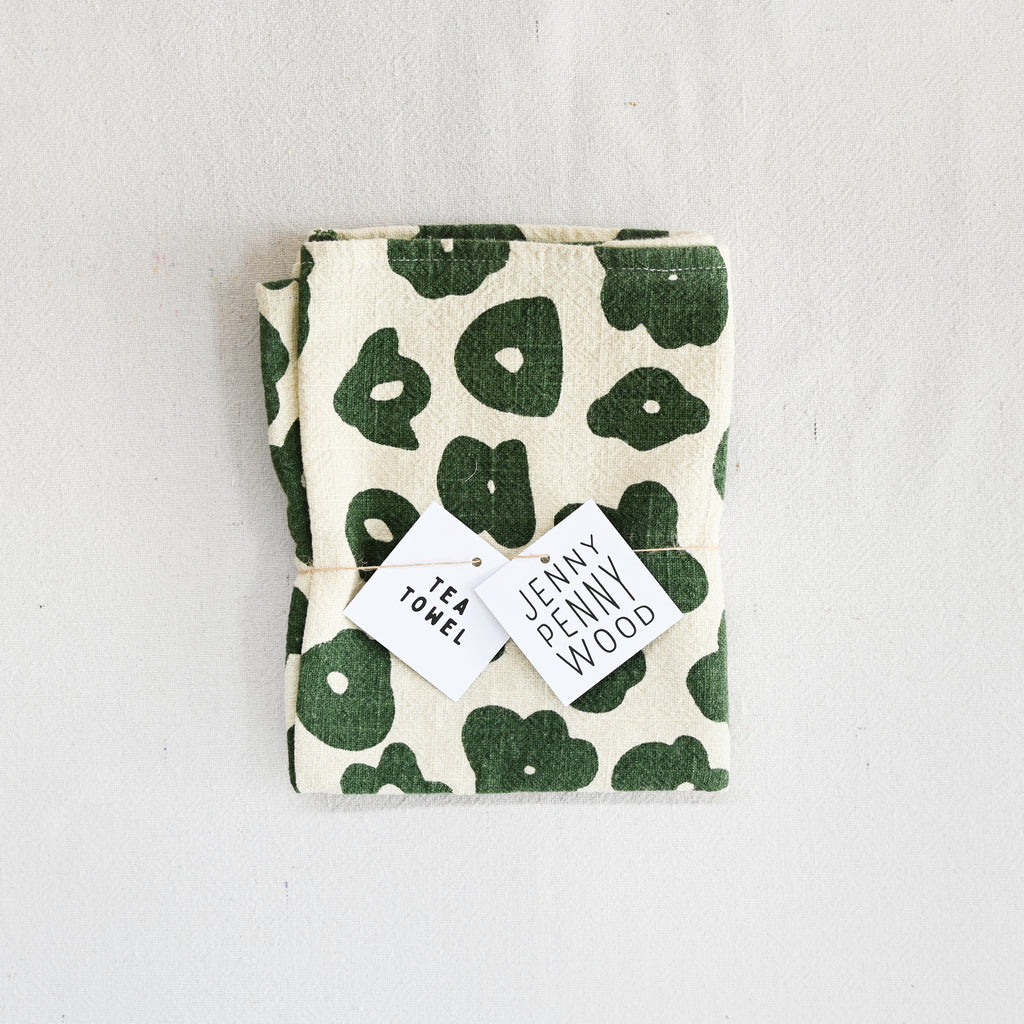 Textured Tea Towel - Celeste - Grass - Natural