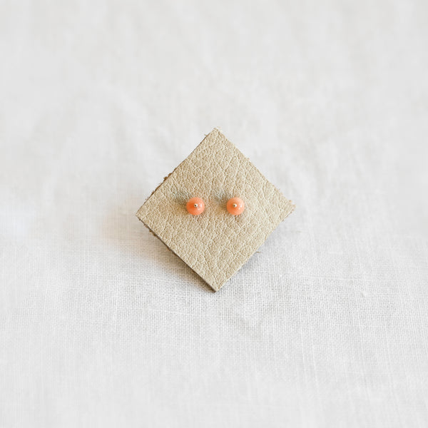 Coral Bead Stud