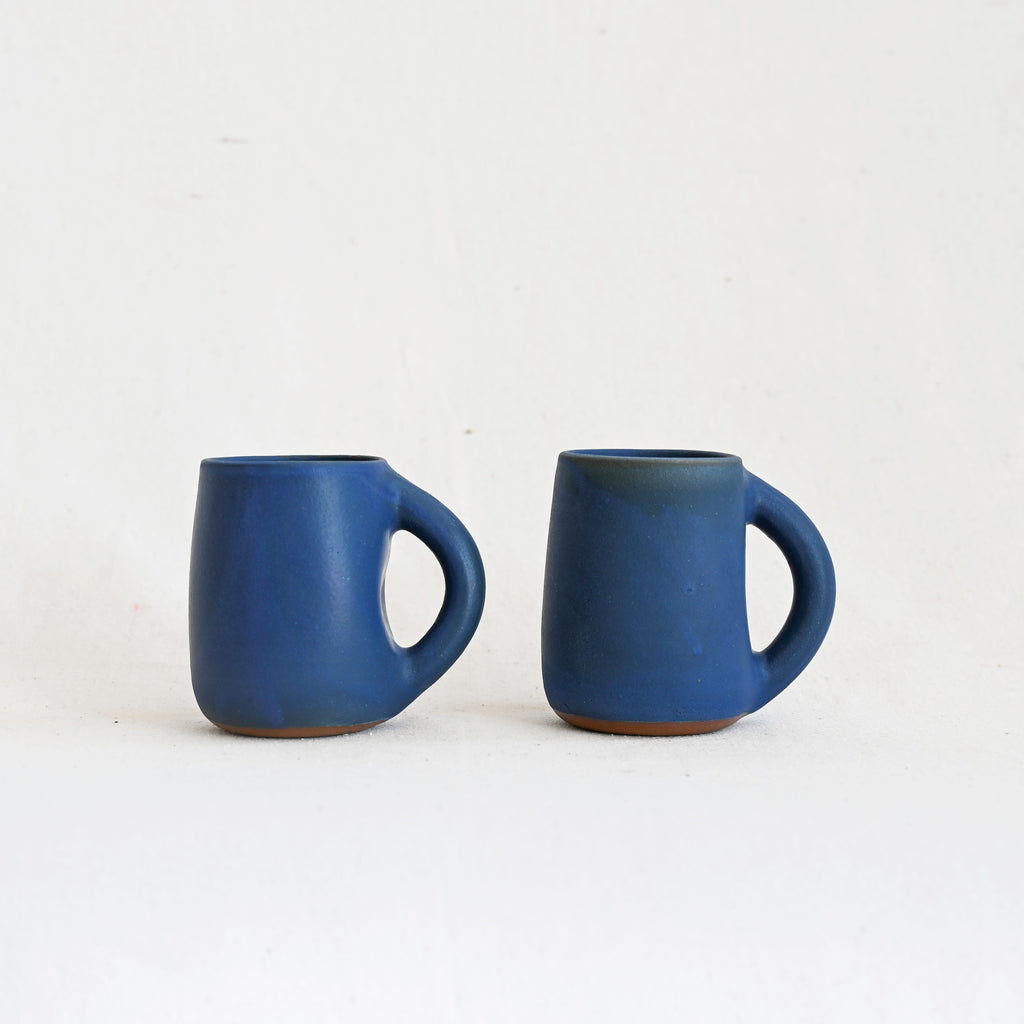 Tall Blue Matte Mug