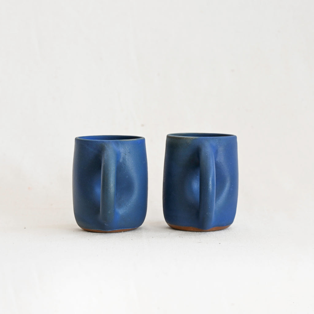 Tall Blue Matte Mug