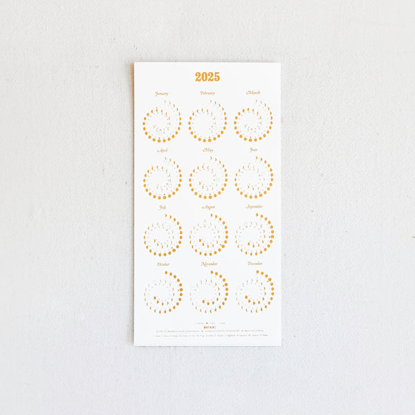 2025 Moon Calendar - Gold Foil/Pearl White