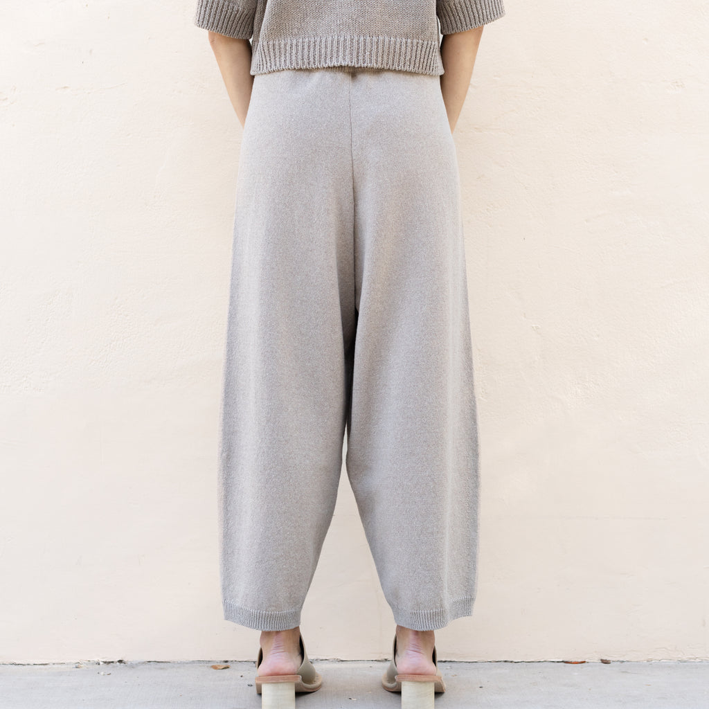 Cordera Cotton Knitted Pants in Taupe