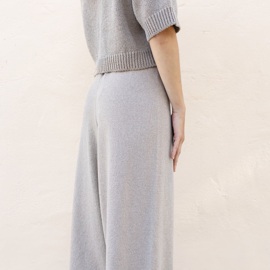 Cordera Cotton Knitted Pants in Taupe