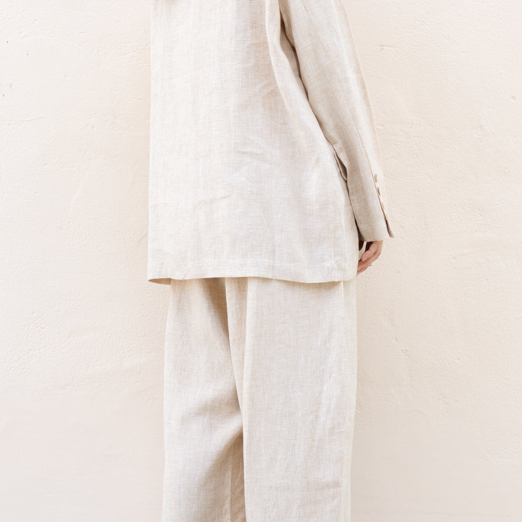 Cordera Melange Linen Curved Pants