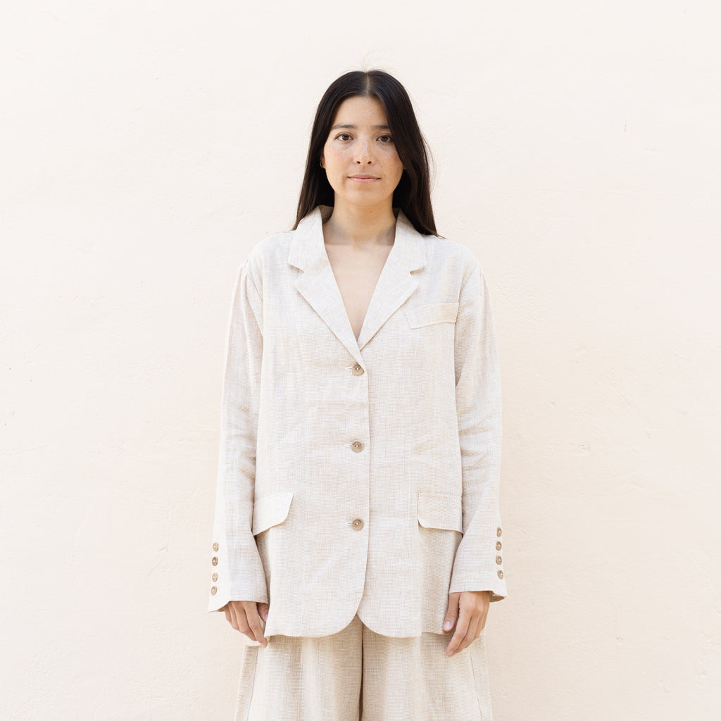 Cordera Melange Oversized Linen Blazer