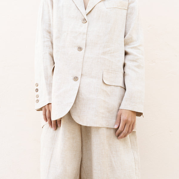 Cordera Melange Oversized Linen Blazer