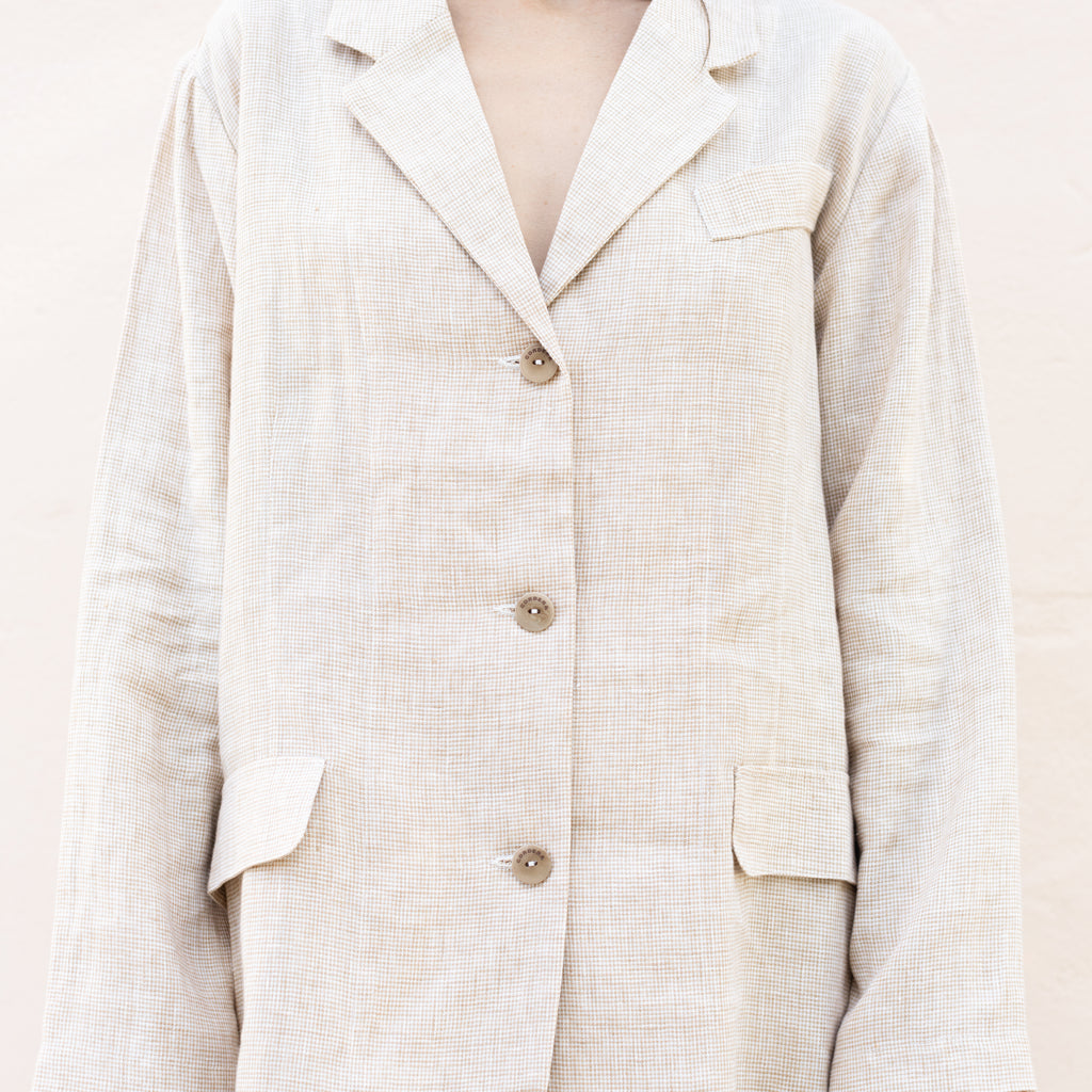 Cordera Melange Oversized Linen Blazer