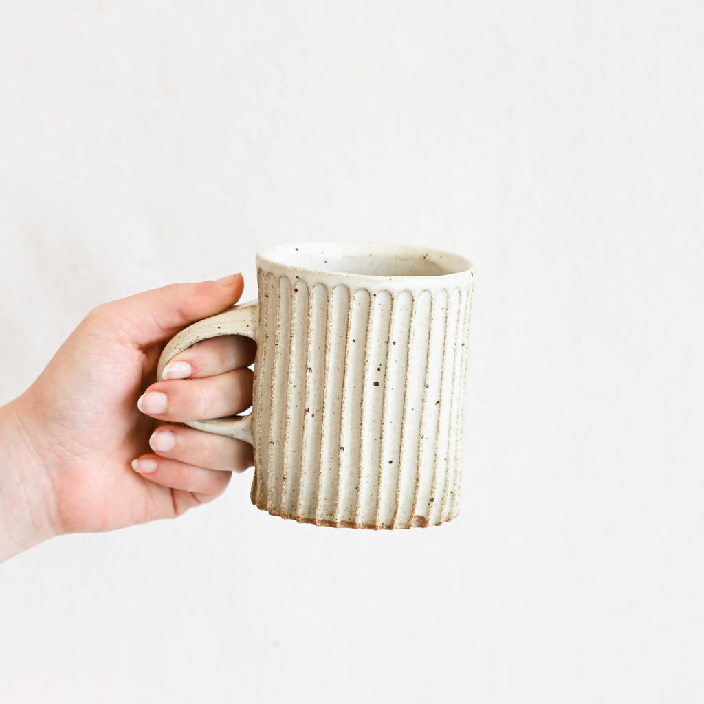 Carved Mug - White Speckle
