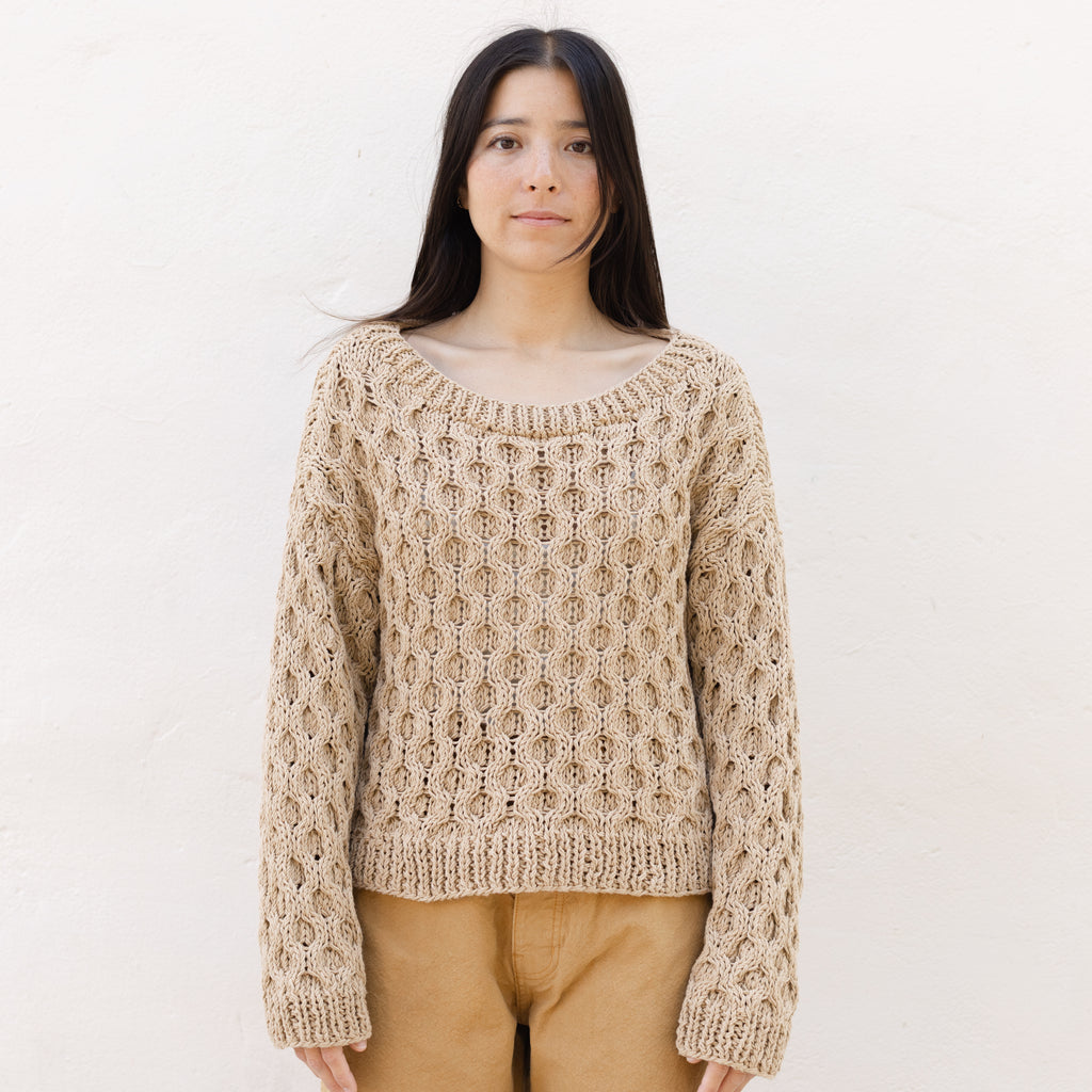 Waffle Sweater in Camel