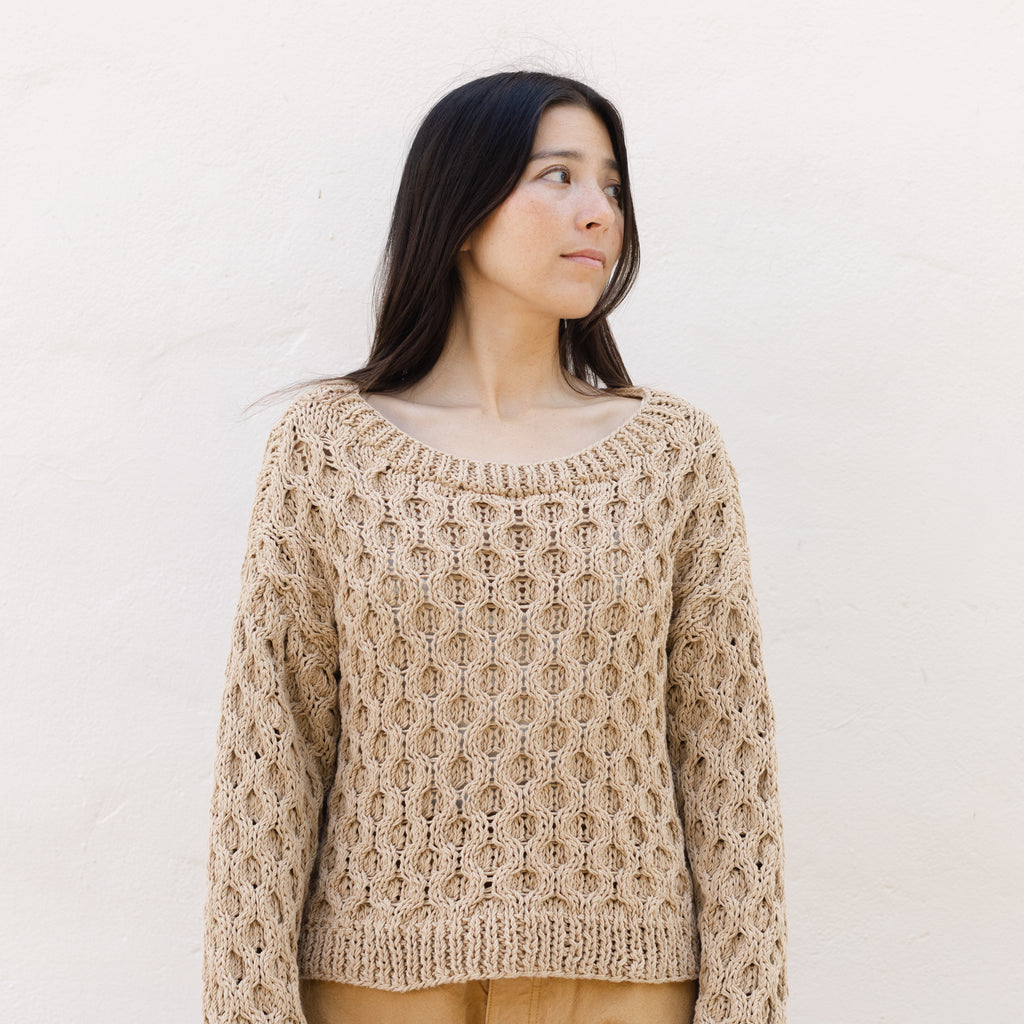 Waffle Sweater in Camel