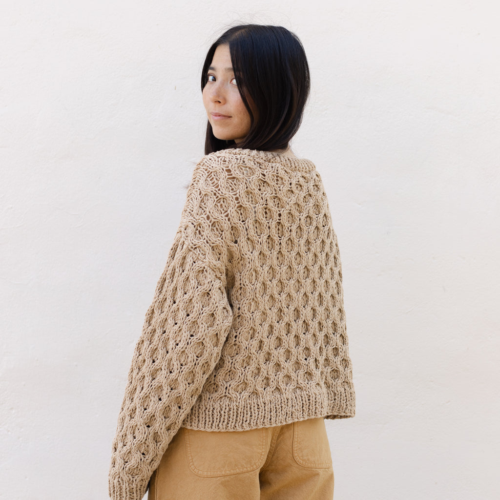 Waffle Sweater in Camel