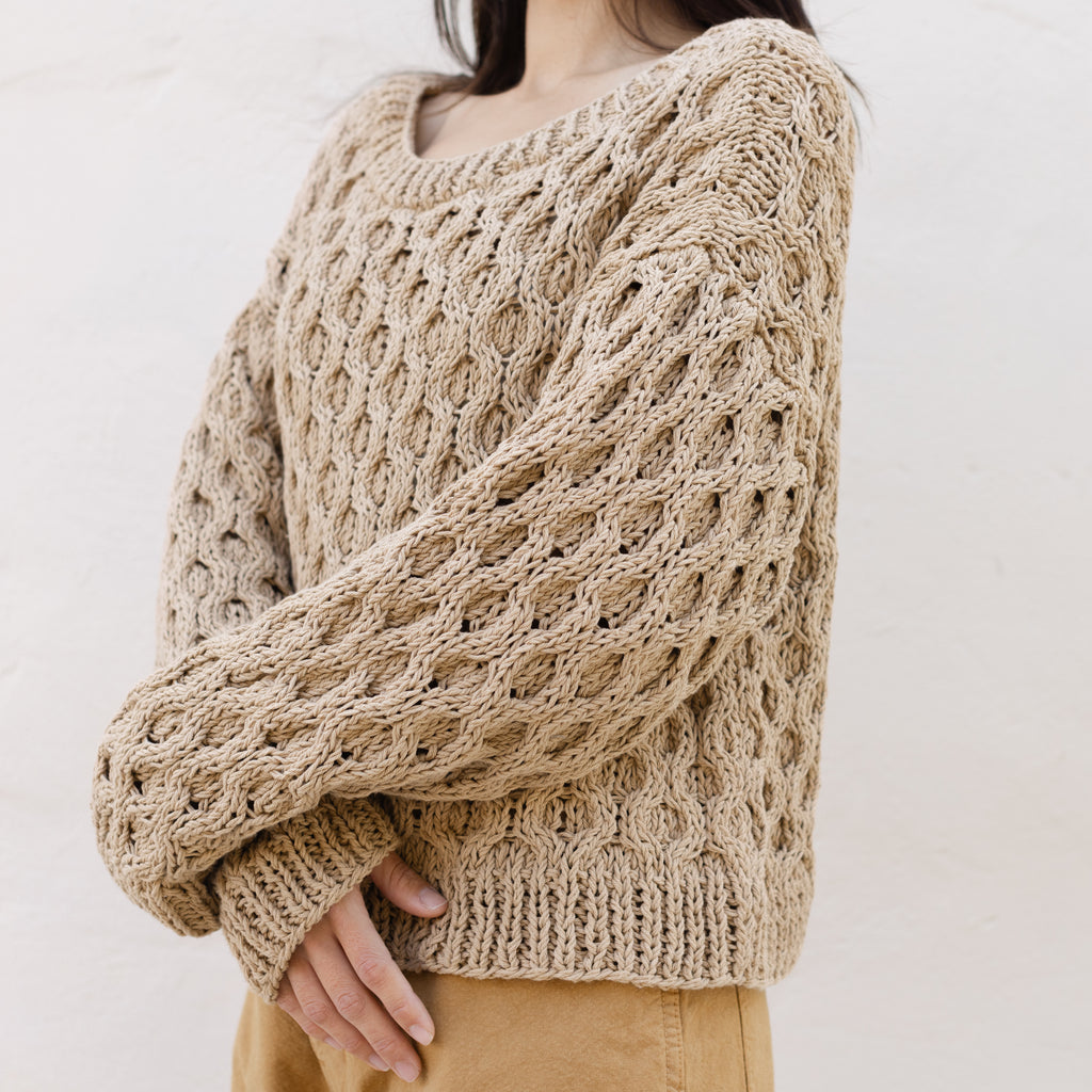 Waffle Sweater in Camel