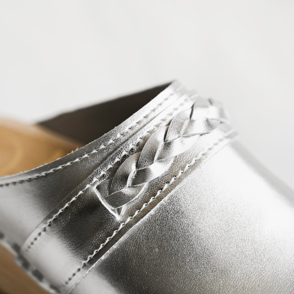 No. 6 Bridget Clog on Mid Wedge - Silver