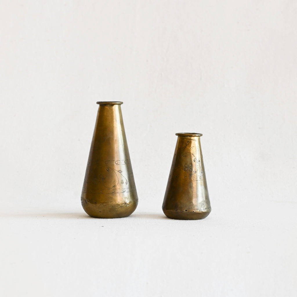 Brass Etched Vase