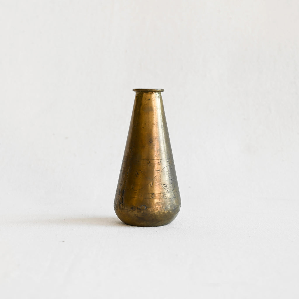 Brass Etched Vase