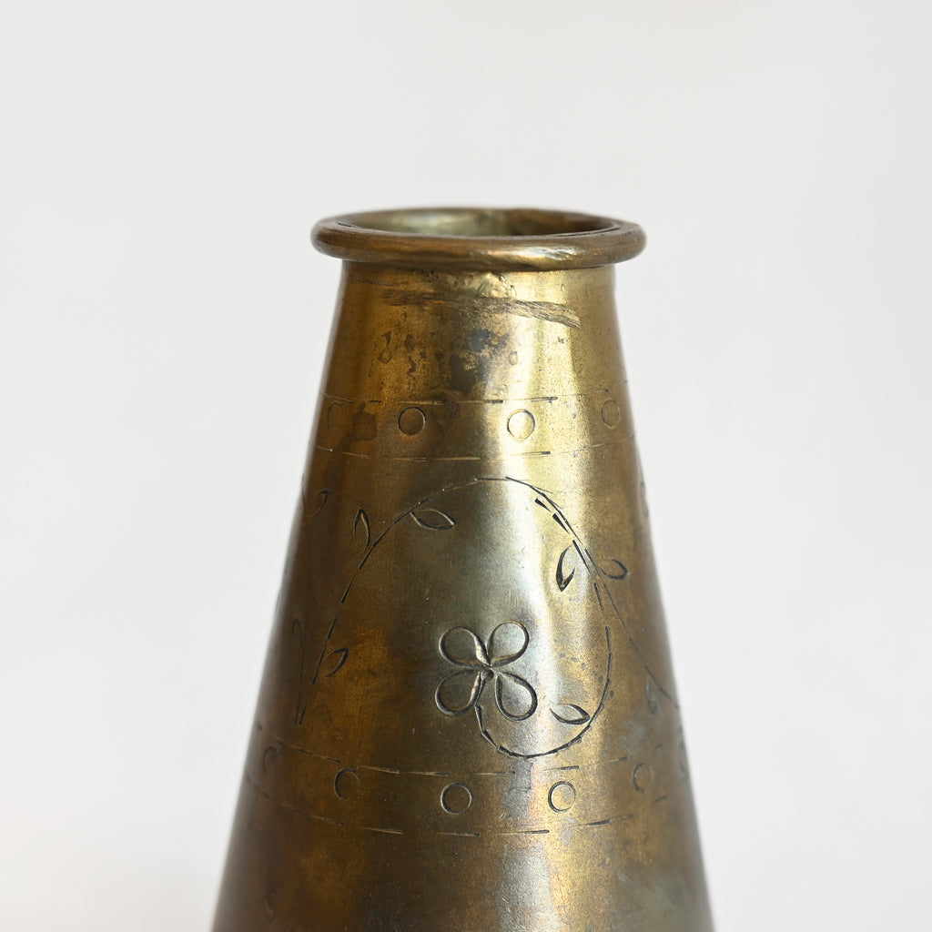 Brass Etched Vase