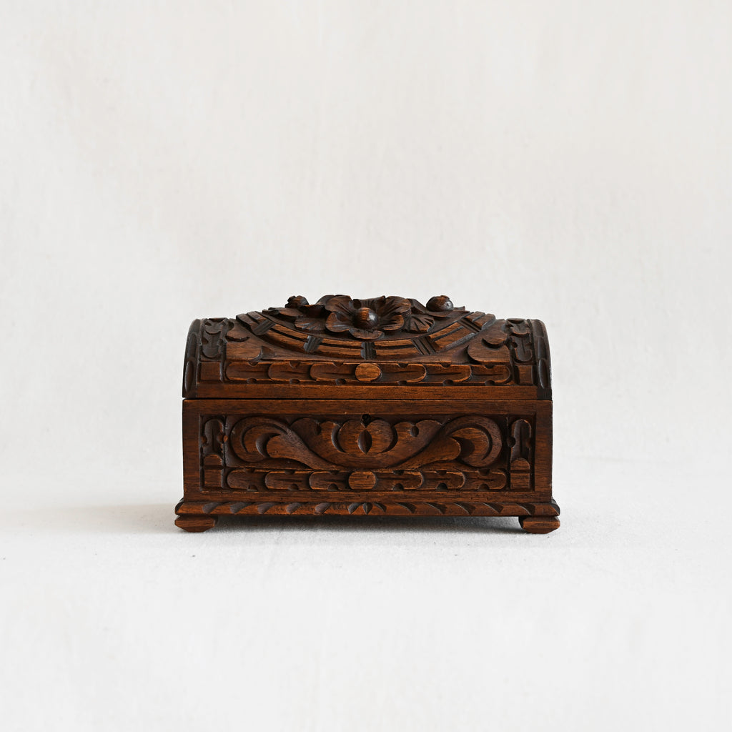 Vintage Carved Wood Lidded Box