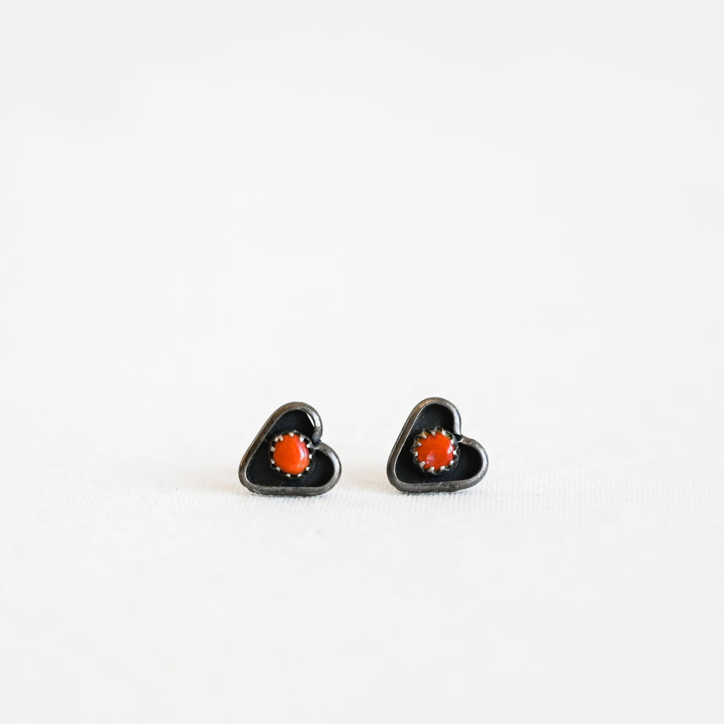 Vintage Coral Heart EarringsVintage Coral Heart Earrings