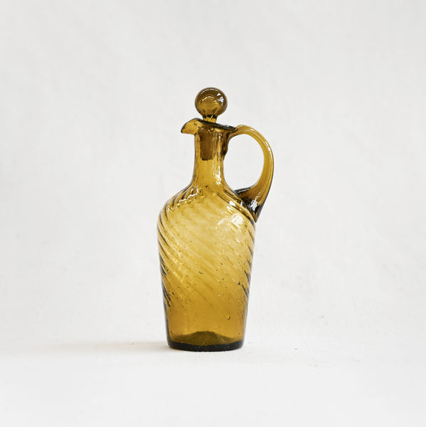 Vintage Handblown Honey Yellow Glass Cruet