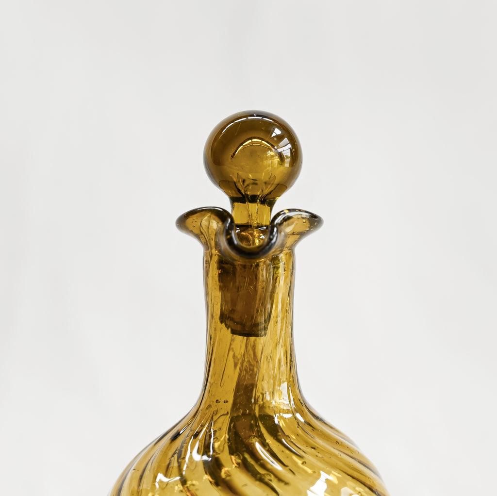 Vintage Handblown Honey Yellow Glass Cruet
