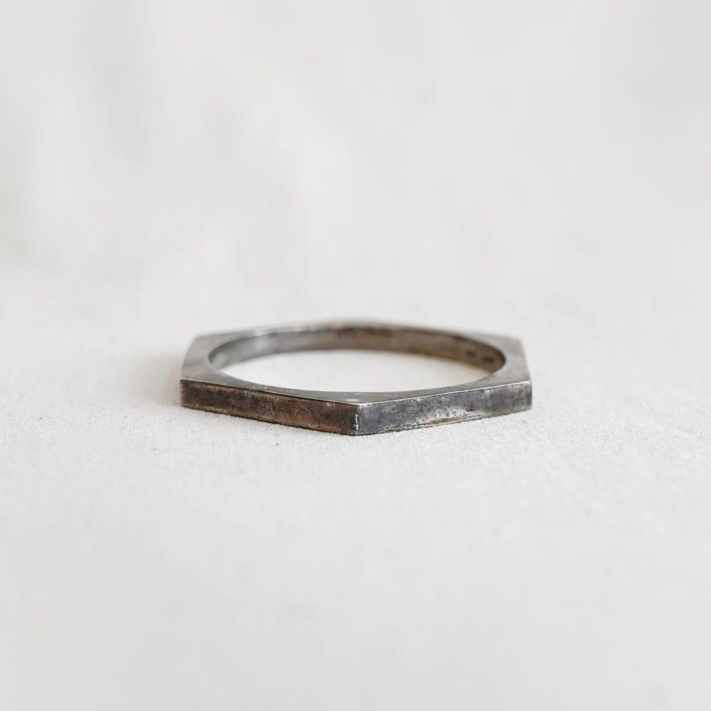 Vintage Sterling Silver Hexagon Bangle