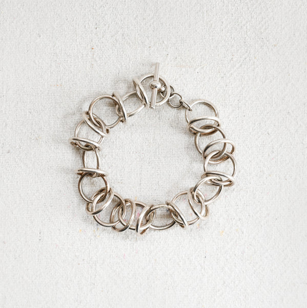 Vintage Silver Large Link Bracelet