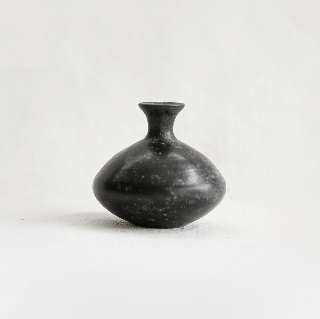 Vintage Black Clay Bud Vase