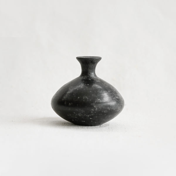 Vintage Black Clay Bud Vase
