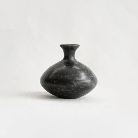Vintage Black Clay Bud Vase