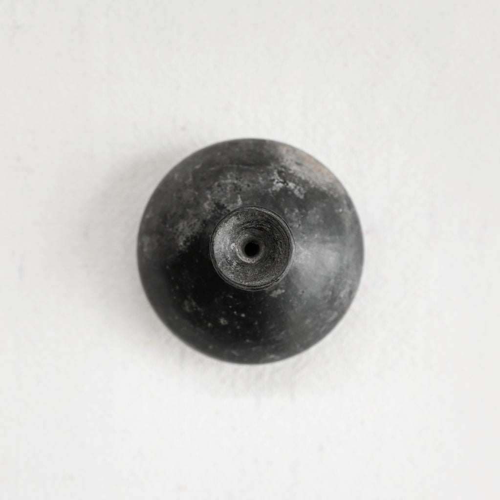 Vintage Black Clay Bud Vase