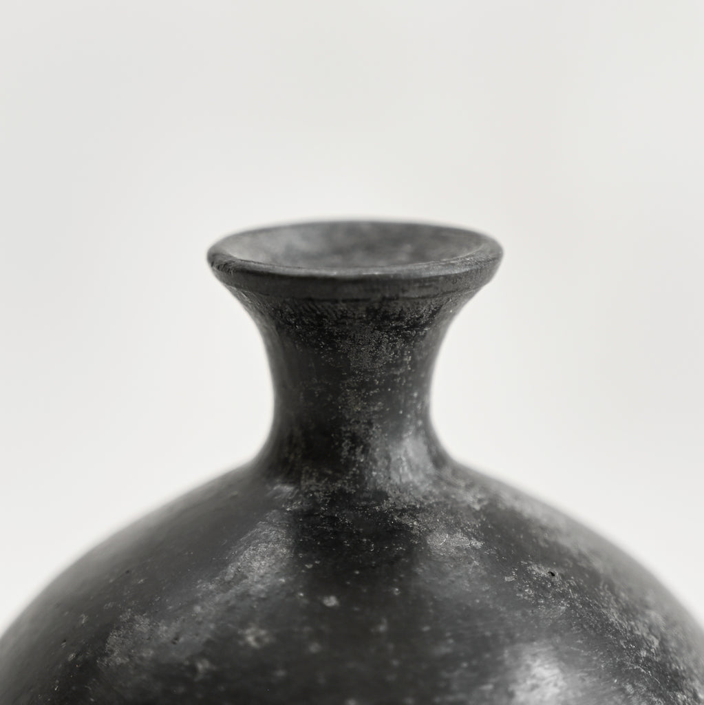 Vintage Black Clay Bud Vase