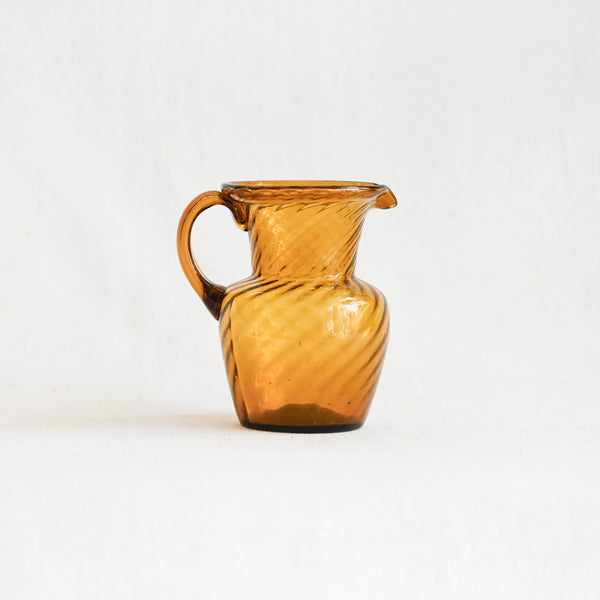 Vintage Hand-Blown Amber Creamer PItcher