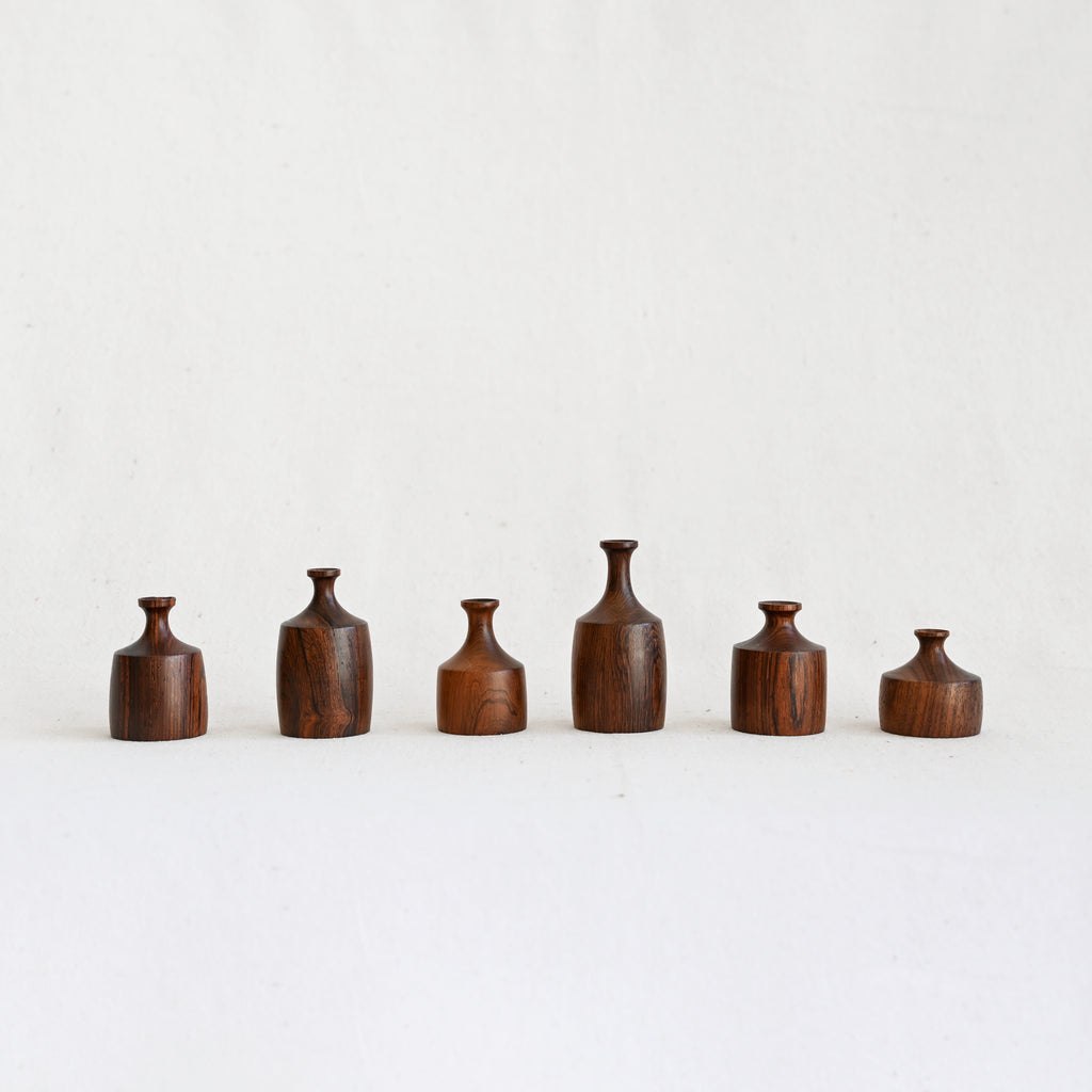 Vintage Walnut Bud Vase
