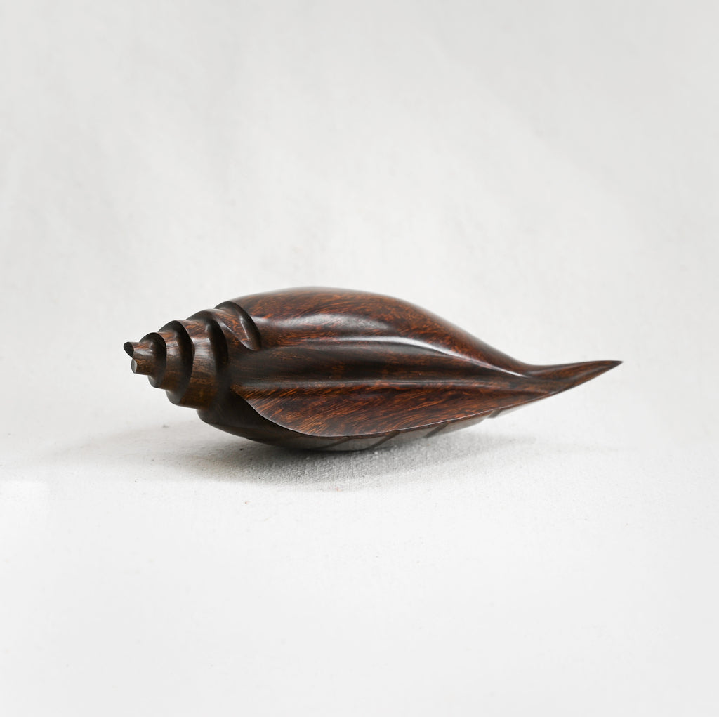 Vintage Hand-Carved Ironwood Sea Shell