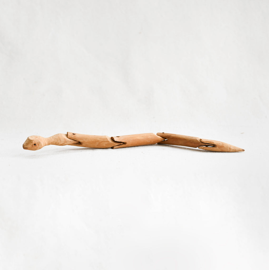 Vintage Hand-Carved Wooden Snake
