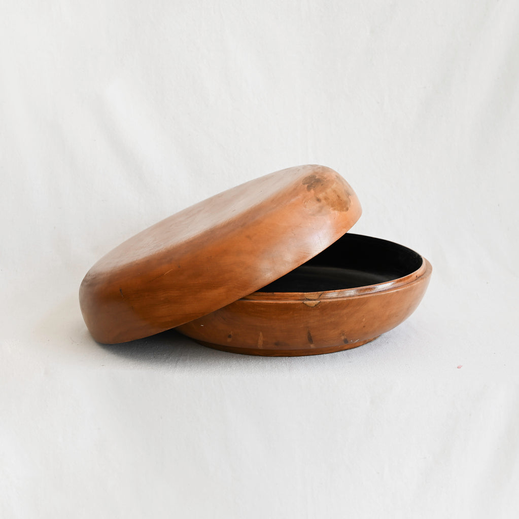 Oversized Vintage Wood Lidded Container