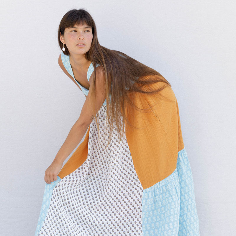 Priya Maxi Dress - Blockprint Patchwork