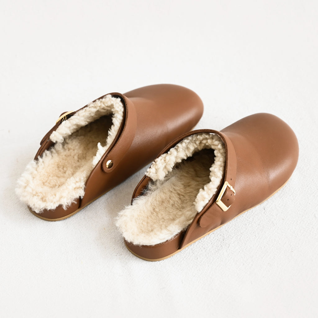 Clog with Shearling - Umber