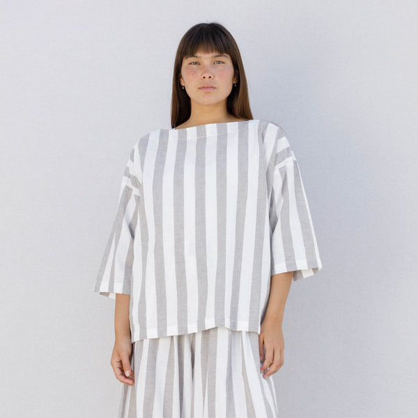 Boat Neck Top - Wide Stripe