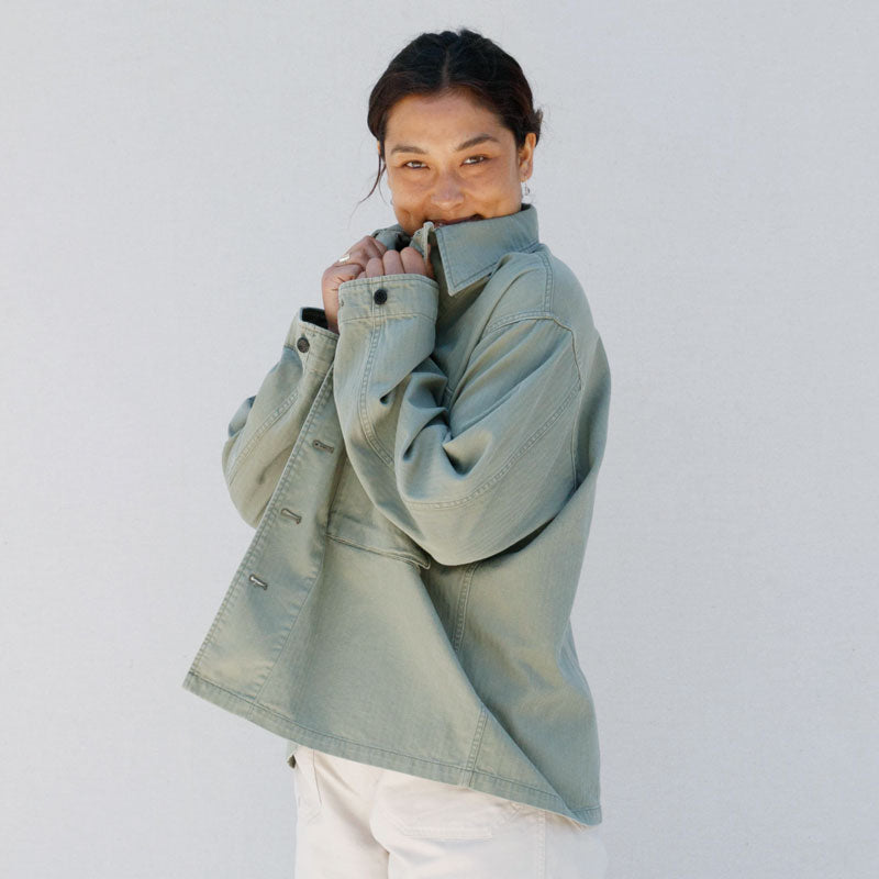 Chimala Khaki Green HBT Wide Jacket at General Store