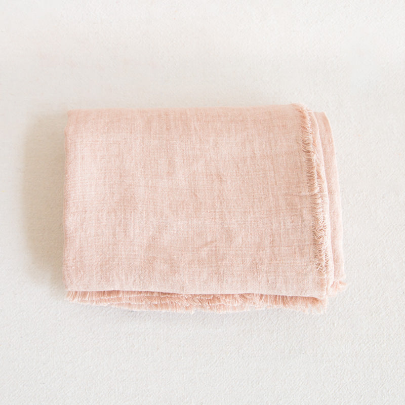 Linen Throw Blanket - Blush