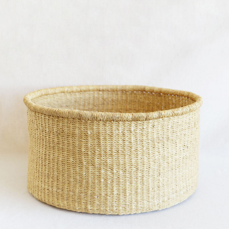 Straw Floor Basket without Handles