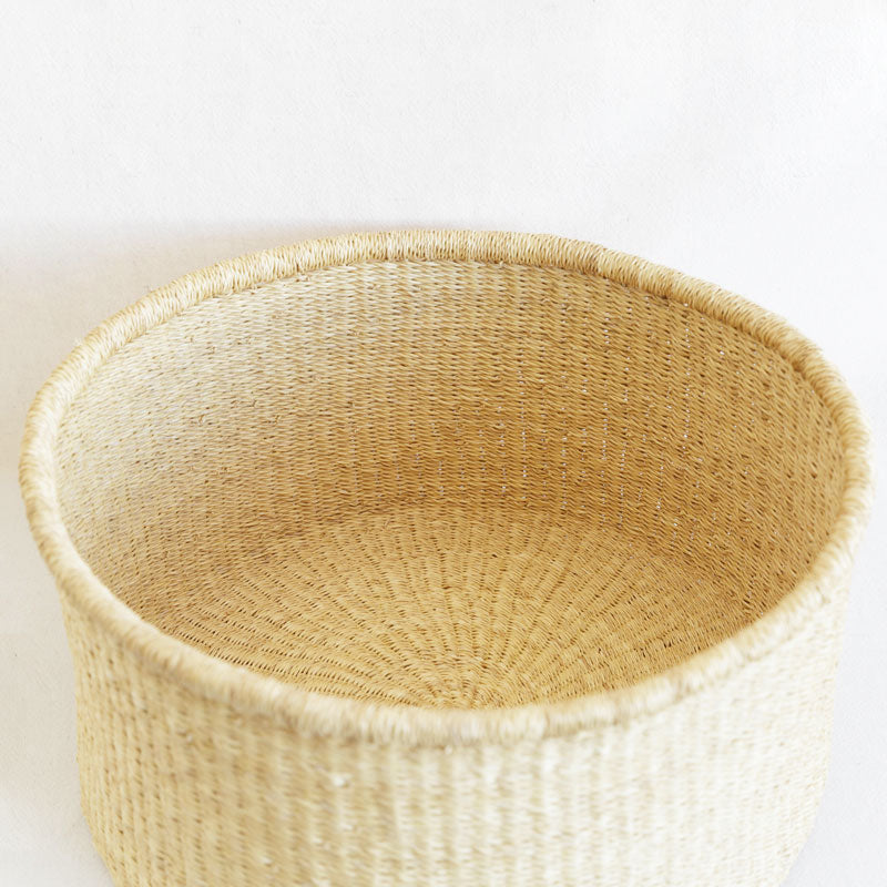 Straw Floor Basket without Handles