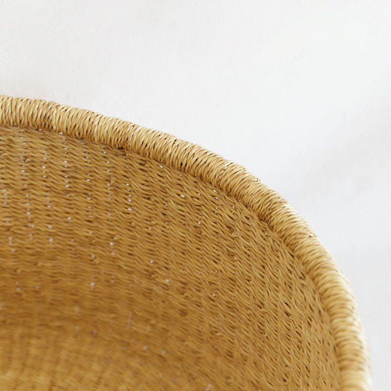 Straw Floor Basket without Handles