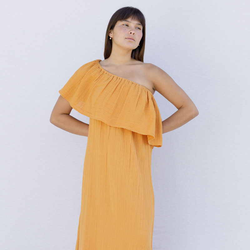 Freya Off Shoulder Maxi Dress - Turmeric